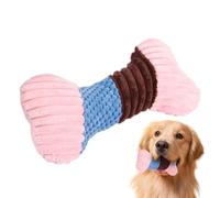 Plush Squeaky Dog Toys Bone Shape Interactive Built-In Sound Squeaky Toys