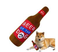 Plush Squeaky Dog Toys - Stuffed Beer Bottle Chew Sqeaky Toys,Dog Squeakers Enrichment, Interactive Games Puppy Teething for Small Medium Large Breeds