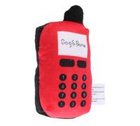 Plush Squeaky Pet Dog Cell Phone Teether Toy for Care Interactive Chew Toy for Small Dogs and Cats (Red)