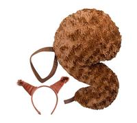Plush Squirrel Costume Set - Ears and Tail Cosplay Accessories | Soft Pet Clothes Kit for Halloween, Christmas, Party, Theme, Headband and Cute Hairy Tail for Kids, r