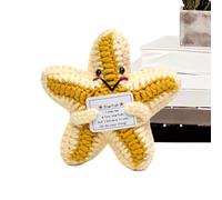 Plush Starfish Knitting Toy, Inspiring Stuffed Animal, Cute Knitted Soft Companion with Positive Design, Inspirational Kids Plush Tool, School Ornament for Boy Girl Birthday Playtime Bedroom Decor