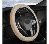 Plush Steering Wheel Cover 38cm Non-Slip Soft Grip Fit | Artificial plush material for warmth for Easy installation Compatible with round and D-shaped wheels Dirt-resistant