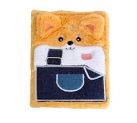 Plush Sticker Organizer, Refillable A5 Ring Binder, Soft Cover Collection Book with Pages, Fabric Storage Album, Cute Dog Design Binder with Pocket Style, Scrapbook Storage for School, Travel