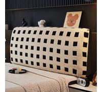 Plush Stretch Headboard Cover - Soft Thicken Washable Dustproof Protector, Anti Slip Universal Fit for Twin Full Queen King Cal King Size Upholstered Headboard, Bedroom Décor