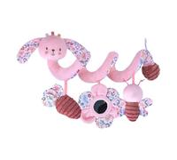 Plush Stroller Toy - Stuffed spirl Pram Toy, Sensory Rattle Crib Friend, Animal barr Accessory | Interactive Sound Motion Plaything, Cozy Wraparound Design For Baby Tactile Learning On The Go Fun