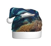 Plush Submarine shark coral Christmas Hat, festive costume accessory, soft to the touch, perfect for Christmas and holiday parties.