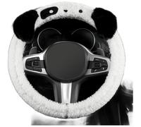 Plush Synthetic Fiber Steering Cover 38cm Soft | High-quality plush material, warm and comfortable grip, prevents cold hands, easy to clean, durable(A)