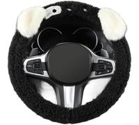 Plush Synthetic Fiber Steering Cover 38cm Soft | High-quality plush material, warm and comfortable grip, prevents cold hands, easy to clean, durable(C)