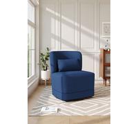 Plush Teddy Swivel Barrel Chair H&O Direct Dark Blue One Size