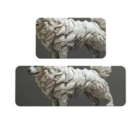 Plush Thread Dog Rug Cushioned Kitchen Rugs Sets Of 2 Comfort Standing Mat For Home Decor Sink,Kitchen Mats For Floor Non Slip Washable ，Laundr 17"X47"+17"X30"