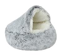 Plush Tiny For House Half Close Breathable Warm-keeping Soft Pet Bag 15/19 In Proof Comfortable Puppy Beds For Indoor Cats Cave Washable Grey Green Cute