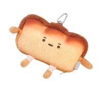 Plush Toast Purse - Cute Zipper Wallet, Backpack Coin Pouch, Mini Money Holder | Adorable Small Purse Charm, Functional Travel and School Accessory for Women Girls Teens Gift Bag Keychain Daily Use