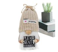 Plush Toilet Gnome - Dwarf Toilet Decoration, Cute Swedish Tomte Gnome Fabric Decorations | Bathroom Decoration, Plush Gnome, Doll Table Decoration for a Tiered Tray Pair