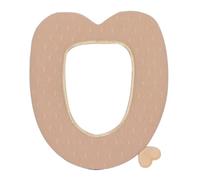 Plush Toilet Seat Cover with Handle, Warm Khaki Simple Style | U Shaped Fit, Winter Comfort for Home Bathroom, Decorative Texture, Ladies and Women Use