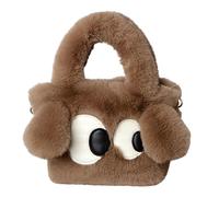 Plush Tote Bag - Plush, Ladies, Family Wallet Cute Expression Coin Pouch Release your inner organizer with this bag caters to your work, fitness, camping, shopping and travel girls, Brown, se