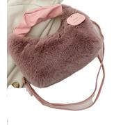 Plush Tote Bag Senior Sense Autumn And Winter Plush Messenger Bag Versatile Foreign Style Commuting Fluffy(Pink)