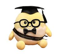 Plush Toy Cute Graduation Egg With Doctoral Cap & Glasses Soft Stuffed Animal Graduation For Students Perfect Season & For College High Grads
