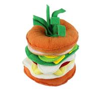 Plush Toy for Dogs, Hamburger Shape, Playful Stimulation - Cue Cue Squeak Pet Toy - Puppy Small Medium Dog Breed Christmas Birthday Gift for Teeth Training