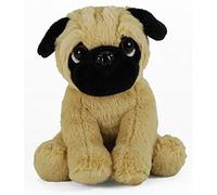 Plush Toy Pug LB Plush Toy Dog Pug Super Cute Cuddly Toy Sitting Approx. 18 cm