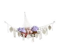 Plush Toy Storage, Stuffed Animal Hammock, Corner Net Organizer, Handwoven Macrame Cord, Wall Mounted Holder, Spacious Size for Kids Bedroom Playroom Living Room Classroom Organization Solution