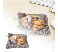Plush Toy Toy for Kids Small Orange furreal cat taddy Color Lifelike Cute Sleeping Simulation Animal with Soft Blanket can purify air