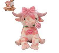 Plush Toy - Valentine's Day Plush Doll | Soft & Hugging Cushion | Cute Farm Cattle Figurine | Romantic Holiday Gift | For Girlfriend, Wife, Daughter
