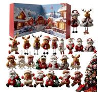 Plush Toys Christmas Countdown Calendar 2025, 24 Days Advente Calendar With Cute Plush Doll Pendants, Christmas Home Decoration For Tree, Wall, Window, Table, Sweet Gift For Kid