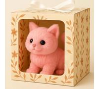 Plush Toys Electronic Toy Cat, Bring Endless Joy and Warmth, Realistic Cat Stuffed Animal, That Acts Like a Real Cats, That Walks, Meows & Tail Wagging pink