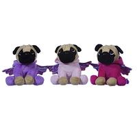 Plush Toys Pug 6 1/2 " Pug Dog in 3 Unicorn Costumes Cuddly Soft Toy (Purple)