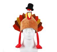 Plush Turkey Thanksgiving Turkey Hat Novelty Cooked Chicken Secrets Santa Fancy Costume Dress Up Party Decoration Chicken Leg Hat for Adult Women
