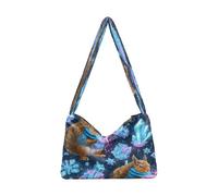 Plush Underarm Bag Women's Tote Handbags Ladies Fluffy Purse Shoulder Bag for Winter Squirrel Weaving Luminous Yarn Scarf Inlaid with Snow Crystal Style Scene Background Pattern