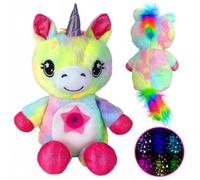 Plush Unicorn with LED Star Projector and Melodies - Glowing Sleeping Mascot for Children, Night Light with Lullabies, Calming Plush Toy 3in1, 25 cm