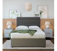 Plush Velvet 4 Drawer Divan Base And Lined Headboard Bedmaster Grey Super King