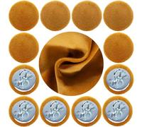 Plush Velvet Covered Hoop Back Buttons Upholstery Fabric for Headboards Sofas 30L/18 mm (Gold, 10 Buttons)