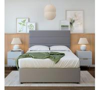 Plush Velvet Divan Base And Lined Headboard Bedmaster Silver King