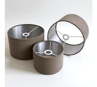 Plush Velvet Lampshade for Ceiling Shade, Table, Floor Lampshade with Brushed Silver Lining Handmade in The UK (Mink,Diameter 45 x 28cm Height