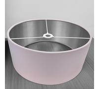 Plush Velvet Lampshade for Ceiling Shade, Table, Floor Lampshade with Brushed Silver Lining Handmade in The UK (Pink,Diameter 30 x 24cm Height