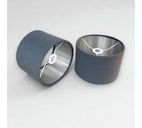 Plush Velvet Lampshade for Ceiling Shade, Table, Floor Lampshade with Brushed Silver Lining Handmade in The UK (Grey,Diameter 40 x 20cm Height