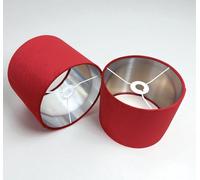 Plush Velvet Lampshade for Ceiling Shade, Table, Floor Lampshade with Brushed Silver Lining Handmade in The UK (Red,Diameter 20 x 20cm Height