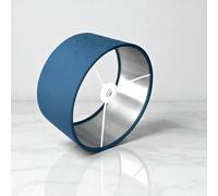 Plush Velvet Lampshade for Ceiling Shade, Table, Floor Lampshade with Brushed Silver Lining Handmade in The UK (Midnight,Diameter 35 x 24cm Height