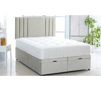 Plush Velvet Ottoman Gas Lift Bed:Mink/Small Double