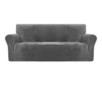 Plush Velvet Sofa Cover with Non-Slip rts, Super Soft & Stretchable, Machine Washable, for Living Room, Chair/Single Seat, White