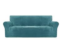 Plush Velvet Sofa Cover with Non-Slip rts, Super Soft & Stretchable, Machine Washable for Living Room, Chair/Single Seat, White