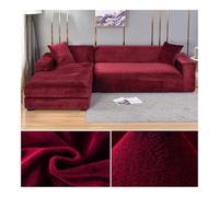 Plush Velvet Thick Elastic Sofa Cover for 1/2/3/4 Seater L-Shape Corner Sofa - Stylish Living Room Protector (Color 15 90-140cm)