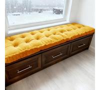 Plush Velvet Window Seat Cushions 140x45cm 10cm Thick Indoor/Outdoor Bench Cushion Cozy Floor Booster for Corner Garden Furniture Stylish Home Décor