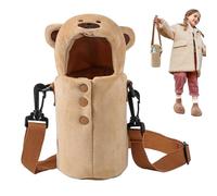 Plush Water Bottle Carrier - Adjustable Strap Holder, Portable Water Bottle Sling and Sleeve | Pink Rabbit Design, Lanyard Included for Hiking, Cycling, Camping, Travel, Children