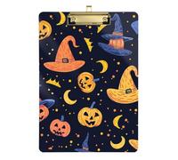 Plush Witchy Hat Hallowen Acrylic Women clipboard Standard Letter A4 Size Acrylic Cute for Personalized clipboards for Teachers Gold 12x9in Tabla para escribir