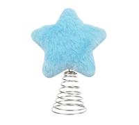 Plush Xmas Tree Topper Star, 16.5cm Diameter, 10cm Base - Adorable Design, Easy Setup, Festive Home and Party Decoration (Blue)
