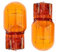 PLUSHA 2 Pack 12V 21W Amber Red Car Bulbs, Tail Brake Stop Signal Light Bulbs for Vehicles, Rear Indicator Replacement, Universal Fit Automotive Lighting