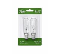 PLUSHA 40W Cooker Hood Light Bulbs 240V, E14 Small Screw Cap T25 Bulbs, Warm White 2700K, Replacement Oven Cooker Extractor Fan Light, Universal Kitchen Appliance Bulbs - Pack of 2